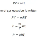 一般气体方程或理想气体定律