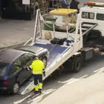 towing  truck car wrecker in city